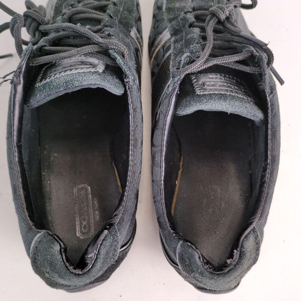 Coach Remonna Women's 8 Sneakers Driving Shoes Signature Jacquard & Black Suede - Picture 9 of 11